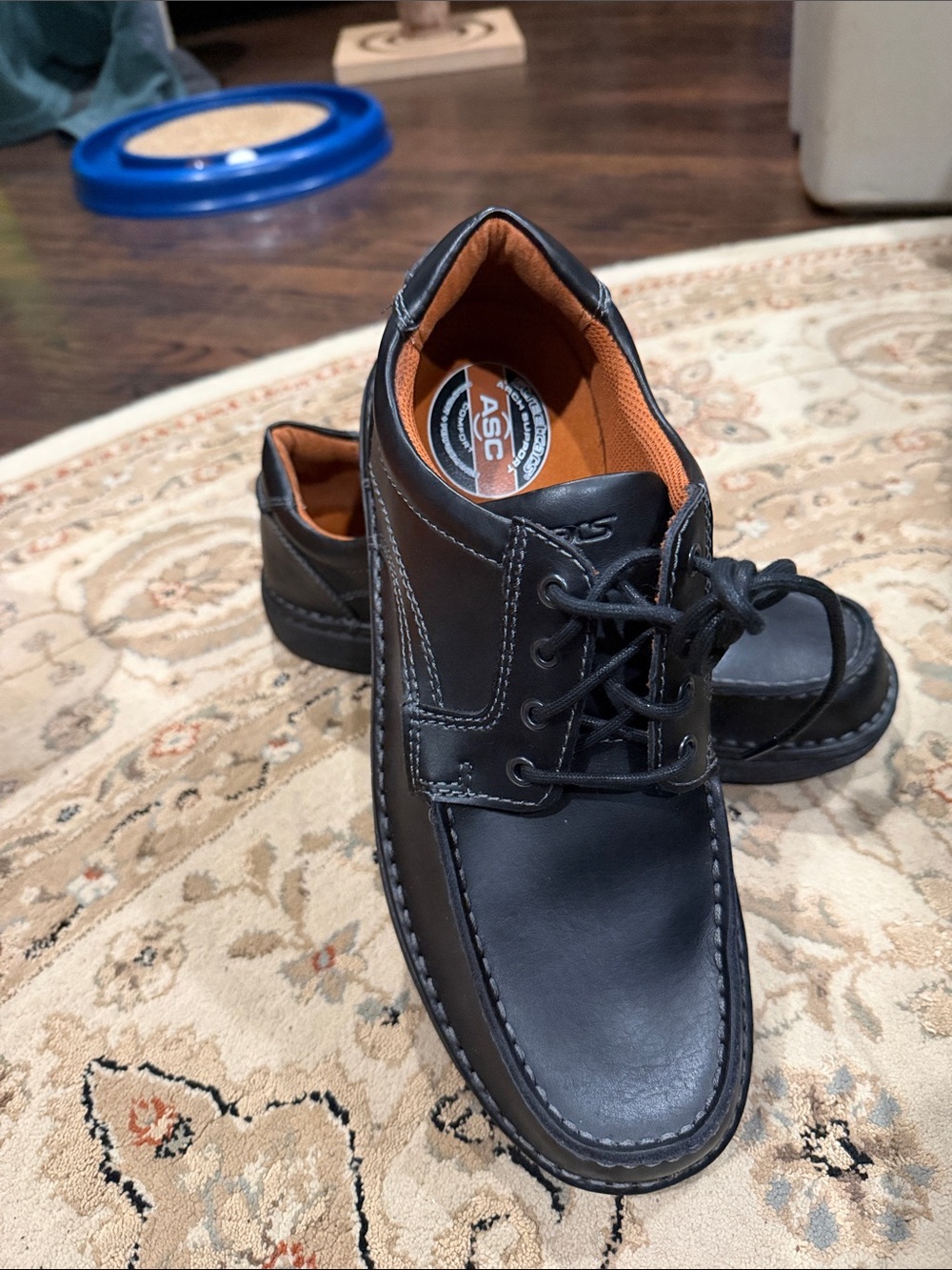 Men's Black Casual Lace-Up Shoes with Cushioned Insole